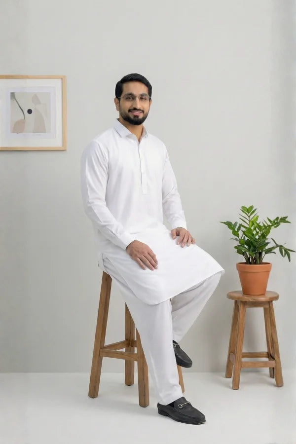 WHITE PREMIUM BLENDED FABRICS