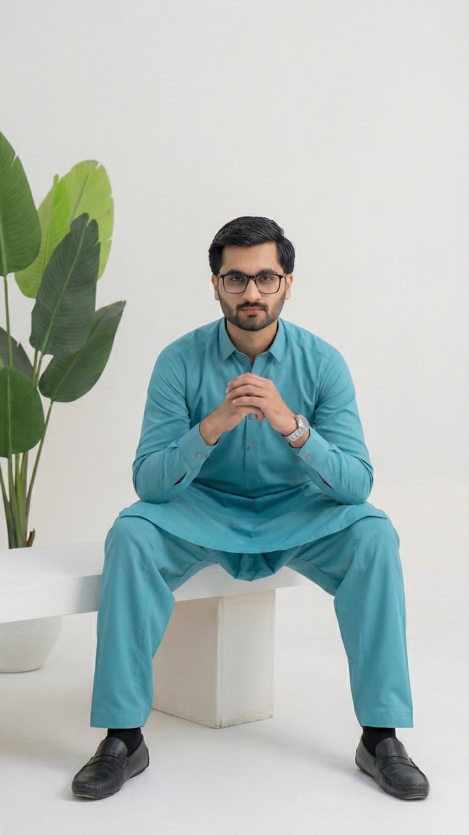 TURQOUISE BLUE EXECUTIVE COTTON FABRIC