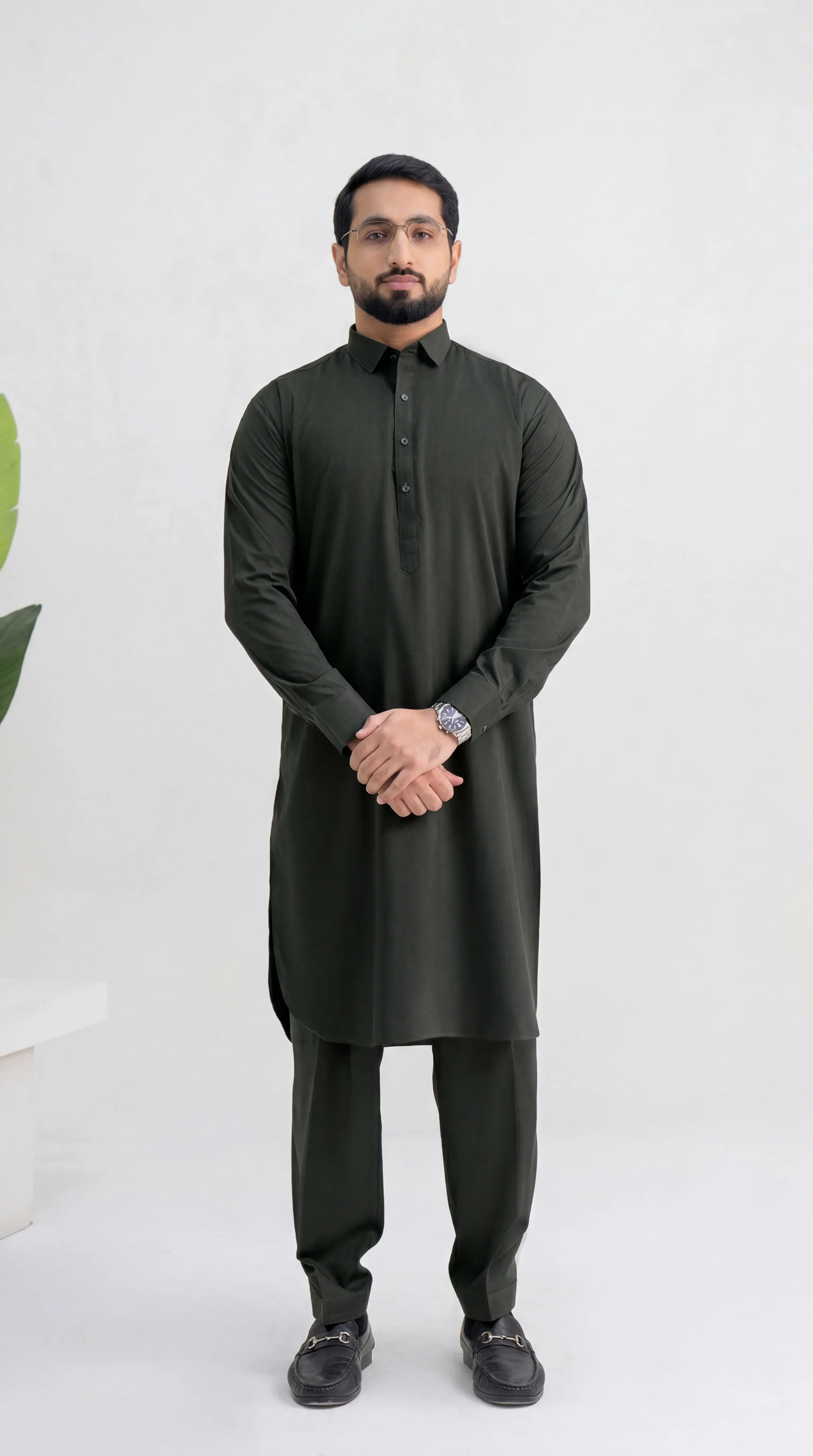 CHARCOAL GREEN PREMIUM BLENDED FABRICS