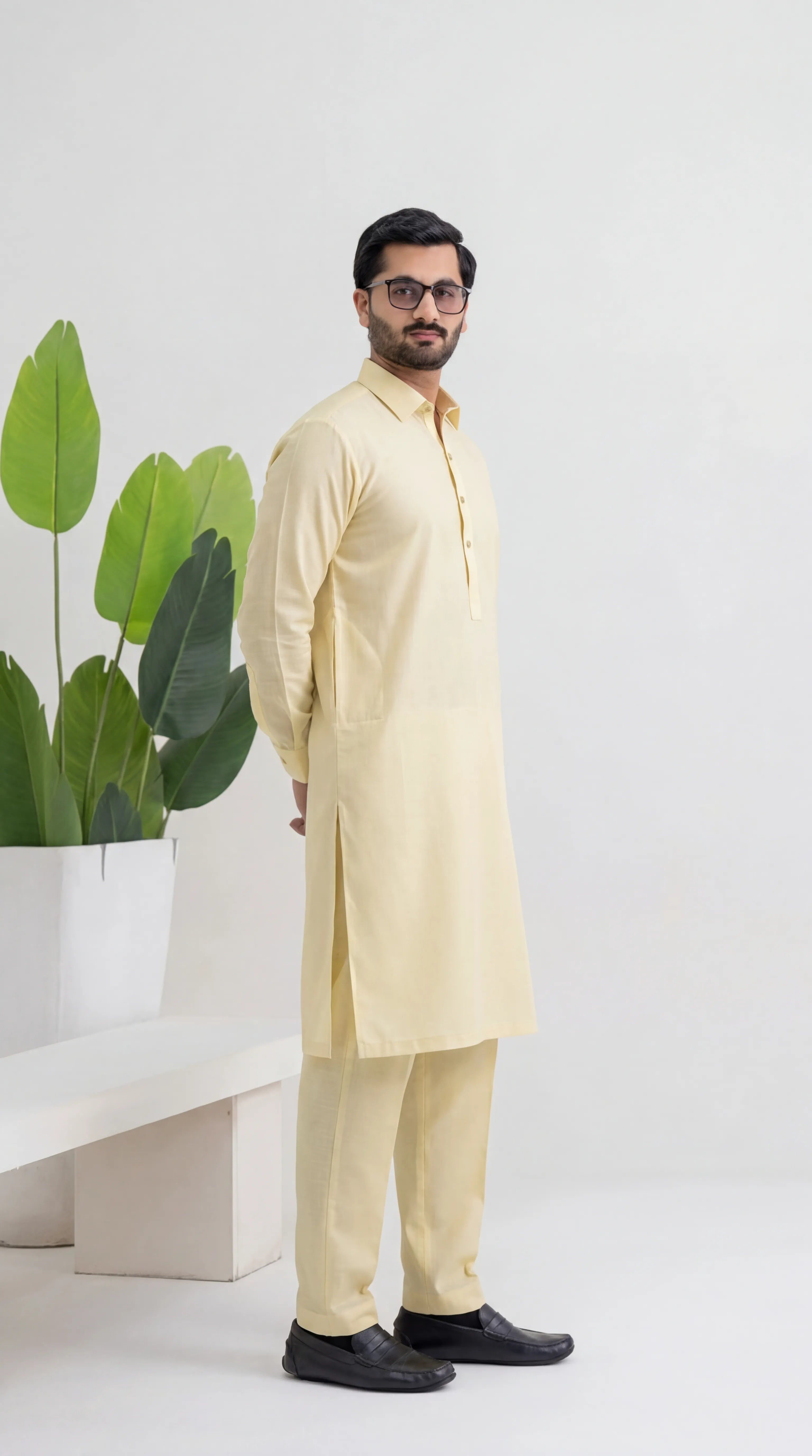 PALE YELLOW EXECUTIVE COTTON FABRIC